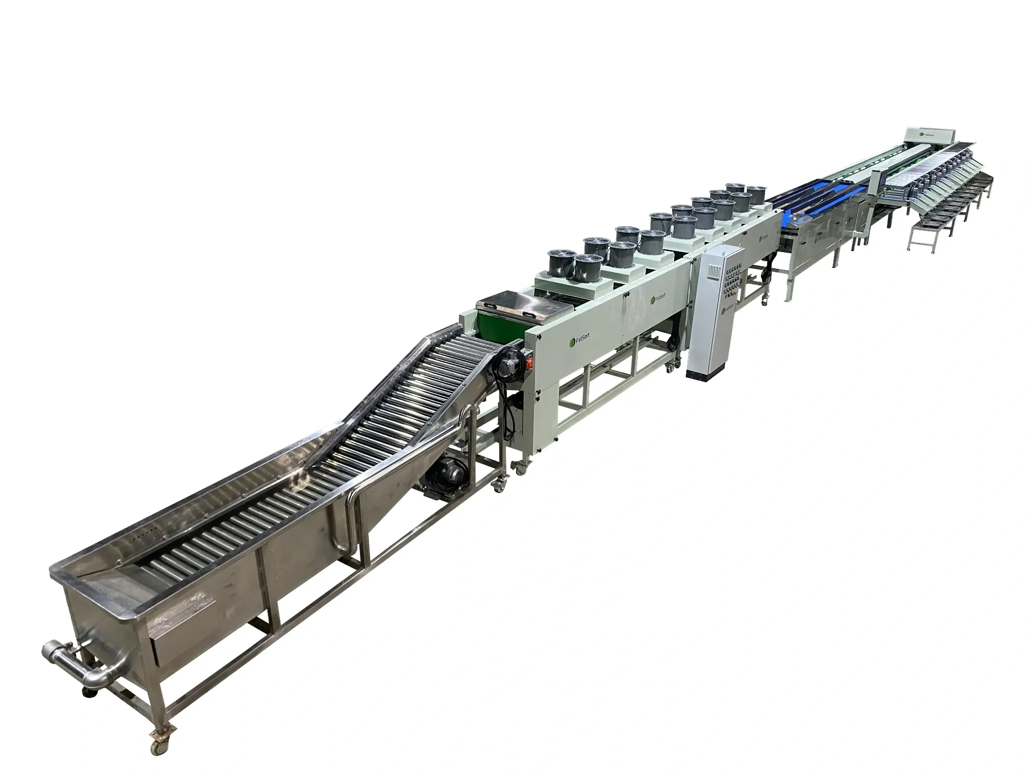 Avocado washing drying waxing sorting packing line installed in Peru