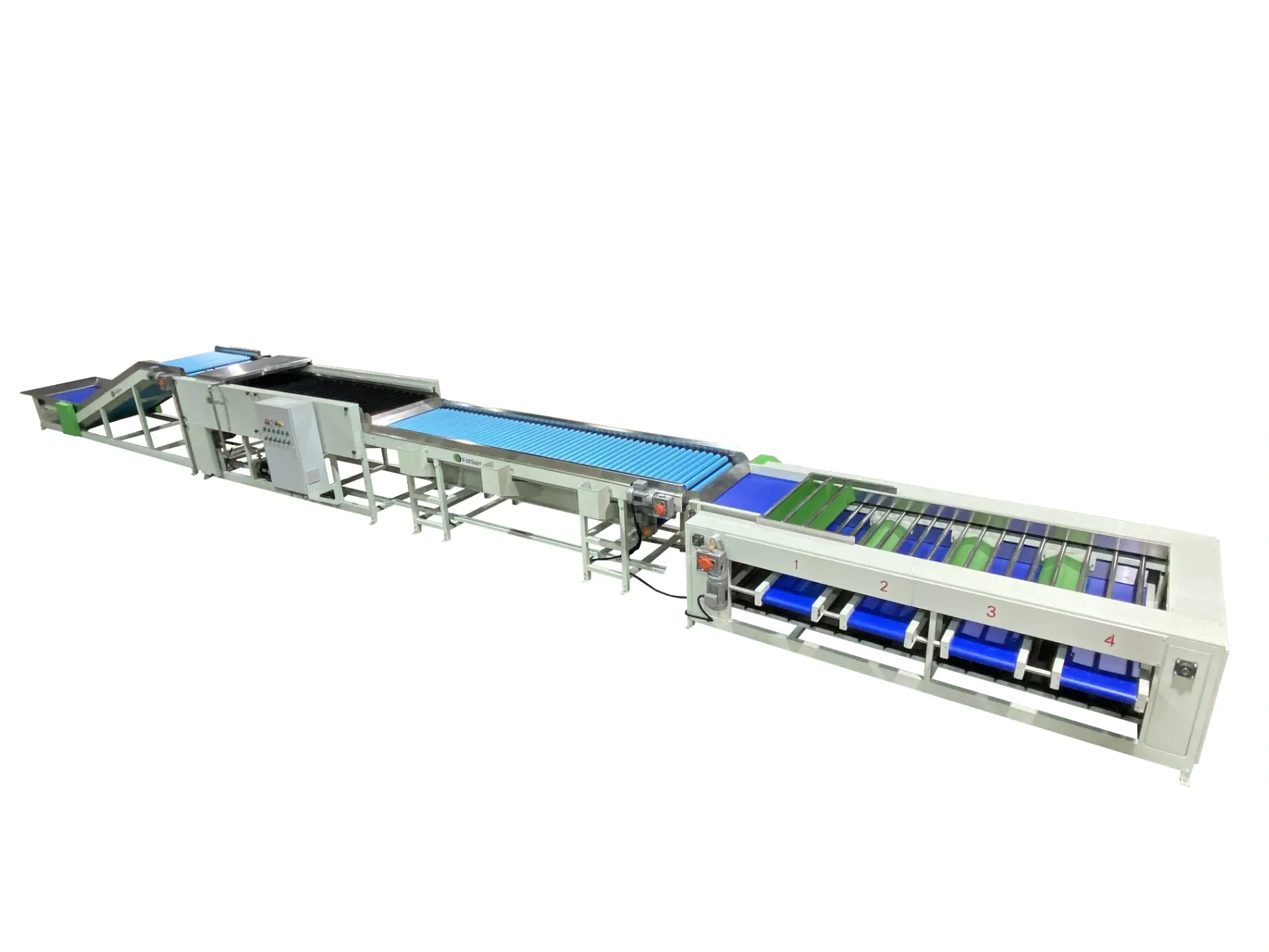 Potato cleaning and grading line